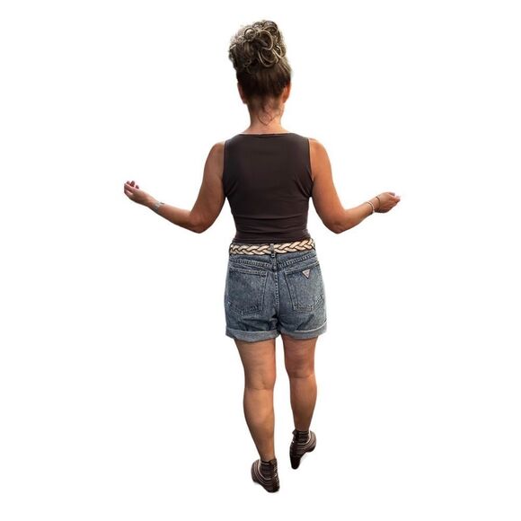 VINTAGE GEORGES MARCIANO/GUESS High Waist Denim Mom Jean Shorts Blue Size 2 - Picture 4 of 13